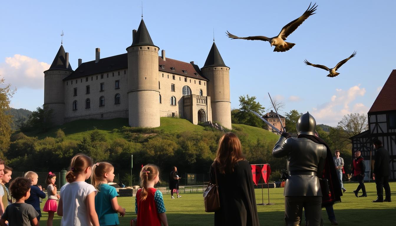 Burg Guttenberg mit Kindern